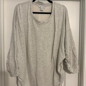 Athleta Womens Lombard Ruched Sweatshirt Gray 2X